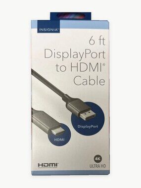 Insignia 6 ft DisplayPort to HDMI Cable